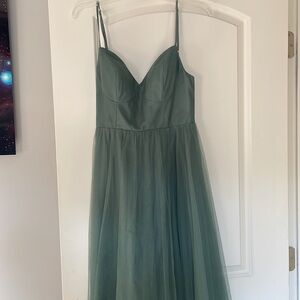 Revelry bridesmaid dress in rosemary tulle